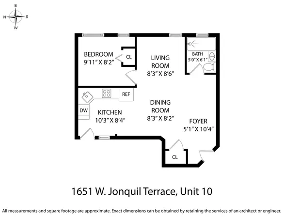 $1,431 | 1651 West Jonquil Terrace, Unit 10, Chicago, IL 60626