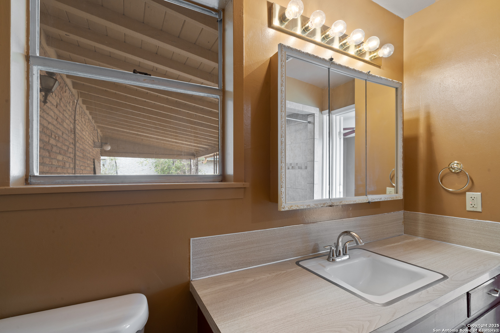 203 Margaret Lane Del Rio, TX 78840 - Photo 28 of 42 a bathroom with a sink a toilet and mirror