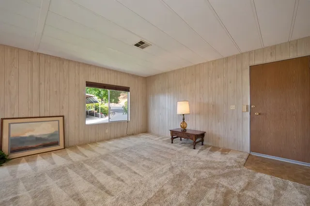 a view of a livingroom with a window