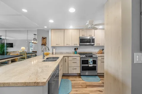 a living room with furniture