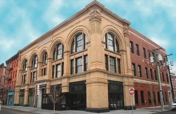 a front view of a building