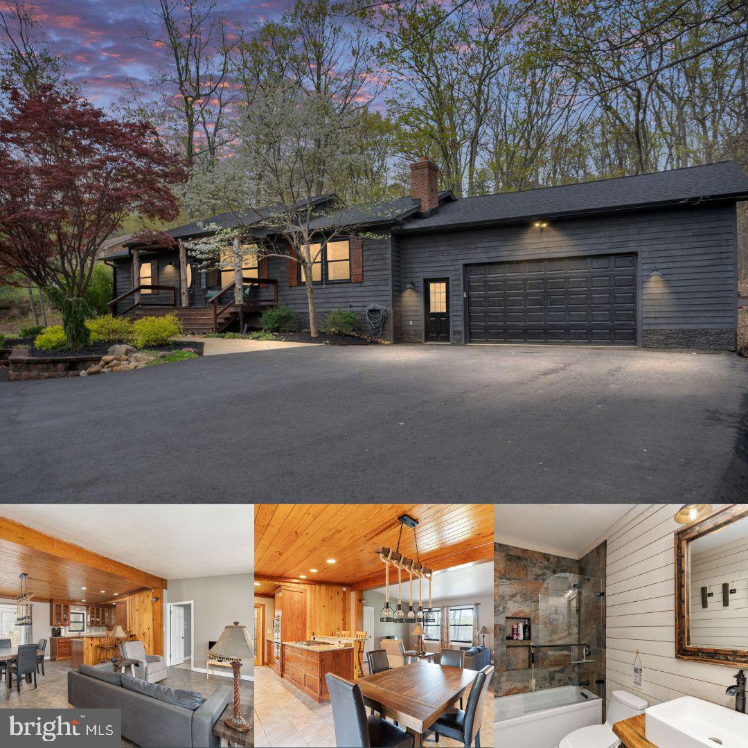 a front view of a building with parking