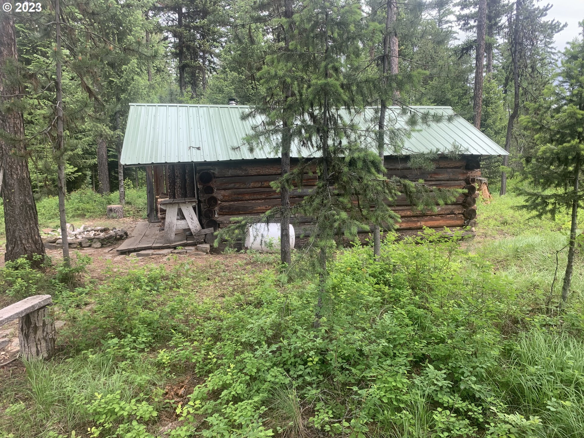 Cabin Wallowa, OR 97885 - Photo 3 of 7 an aerial view of a house with backyard and trees