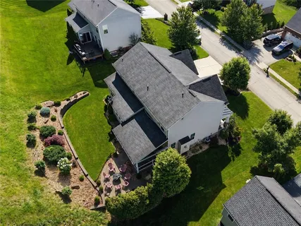 an aerial view of a house