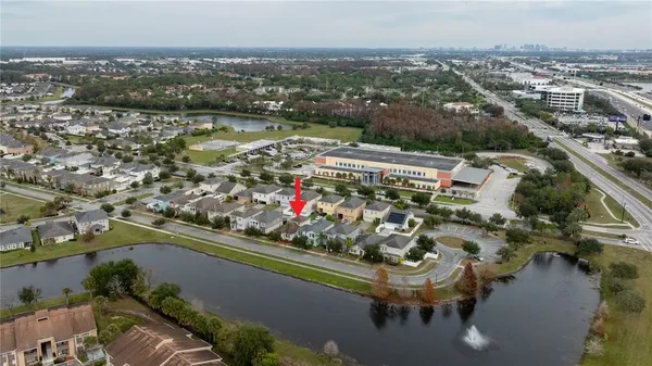 an aerial view of a city