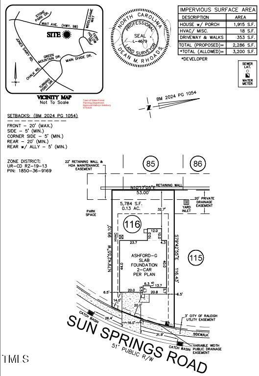 1121 Sun Spgs Road Wake Forest, NC 27587 - Photo 9 of 56 Plot Plan