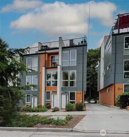 a view of a building with a street