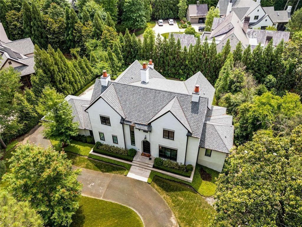 3773 Randall Road Southeast Atlanta, GA 30339 - Photo 61 of 64 an aerial view of a house with swimming pool and garden