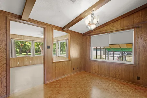 an empty room with windows