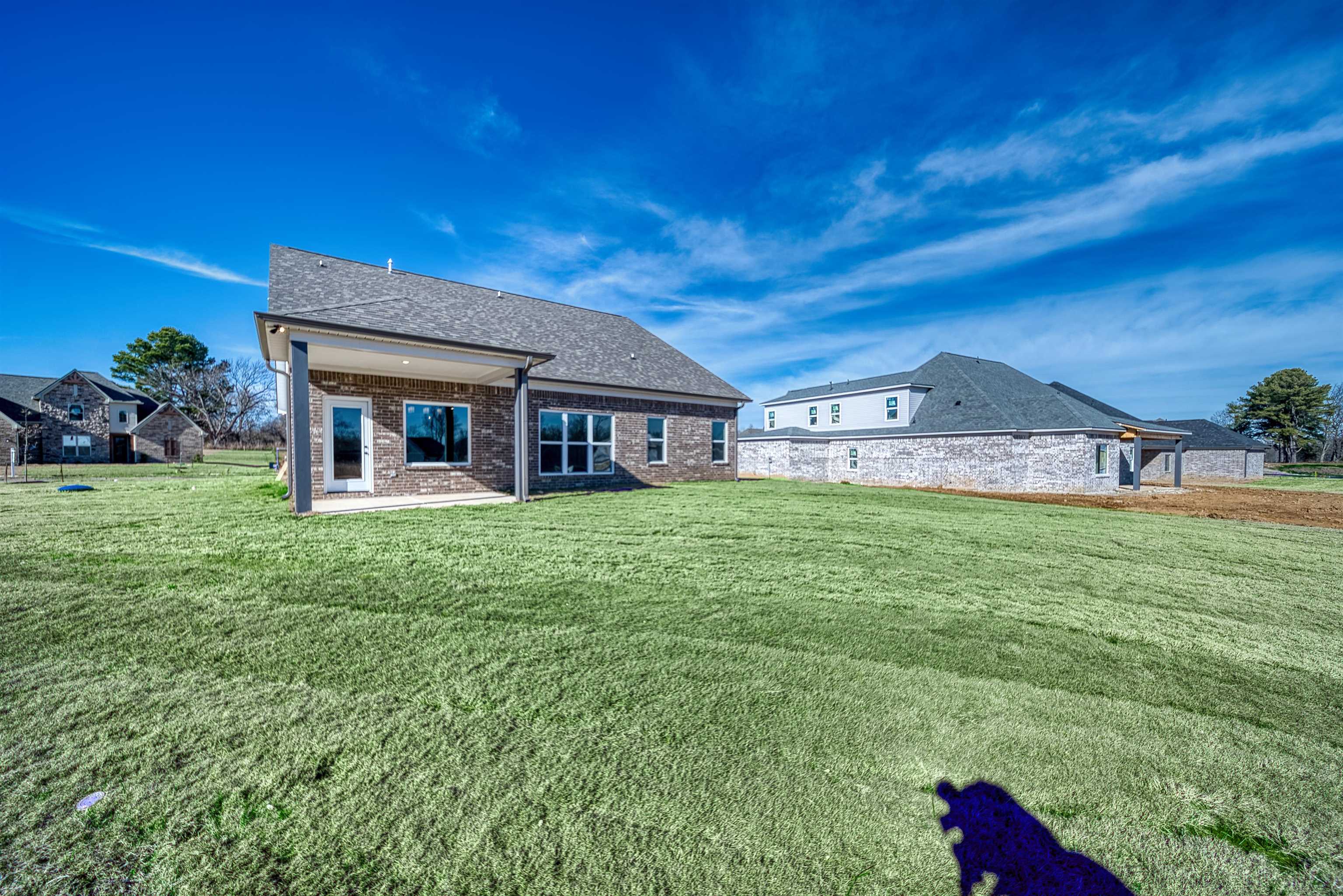 170 Como Lane Atoka, TN 38004 - Photo 40 of 40 Rear view of house with a patio area, a yard, brick siding, and roof with shingles