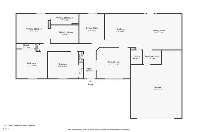 $349,900 | 311 South County Road 550 East, Avon, IN 46123