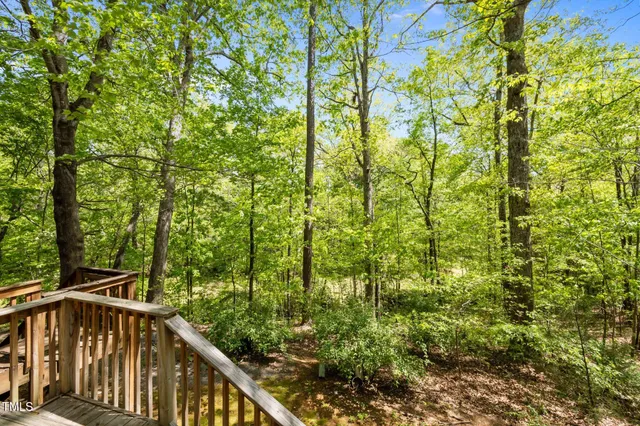 a view of a balcony with an outdoor space