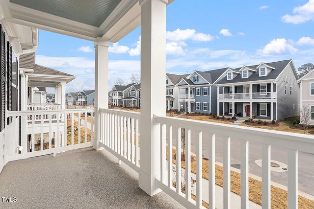 a view of a building from a balcony