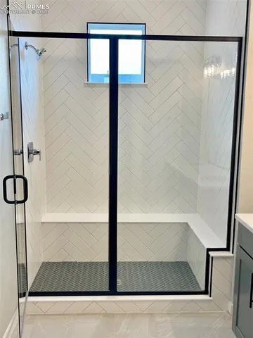 a bathroom with a shower