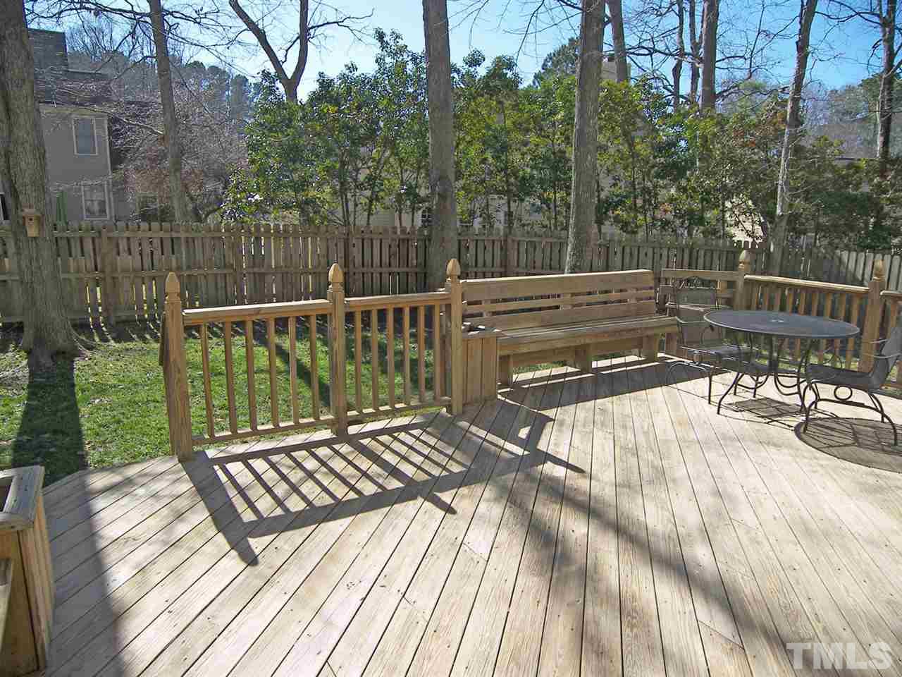 11933 Fairlie Place Raleigh, NC 27613 - Photo 21 of 25 a view of a roof deck with wooden floor and fence