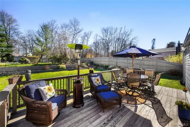 an outdoor space with seating