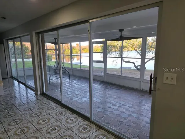 a view of a swimming pool and outdoor space