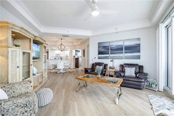 a living room with furniture and a couch
