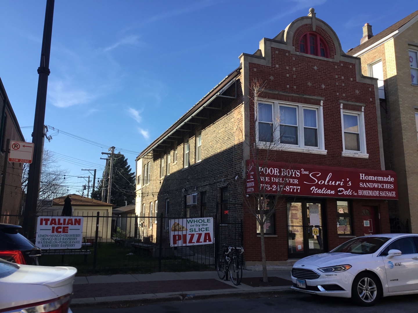 a car parked in front of a building