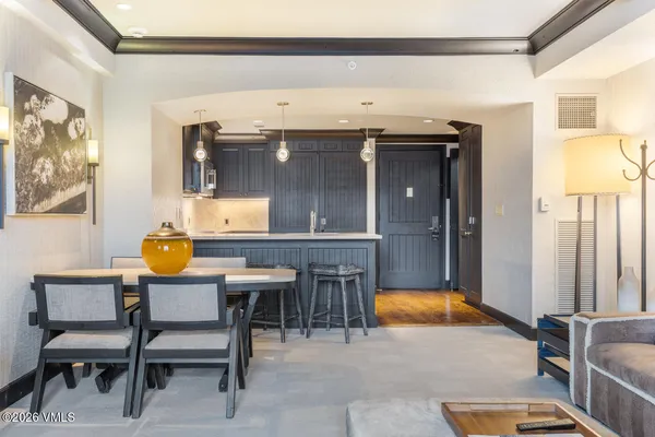 a workspace with furniture and window