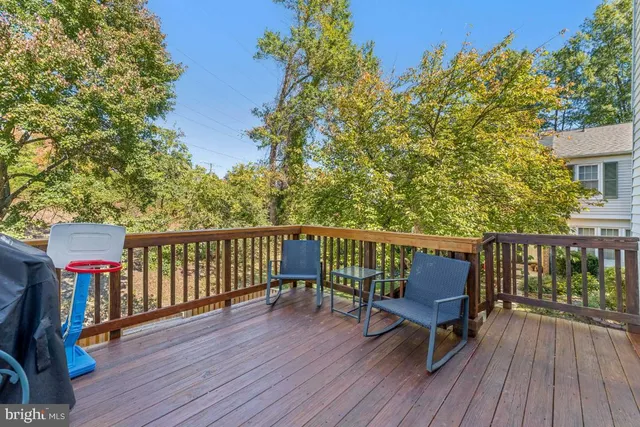 a view of a wooden deck