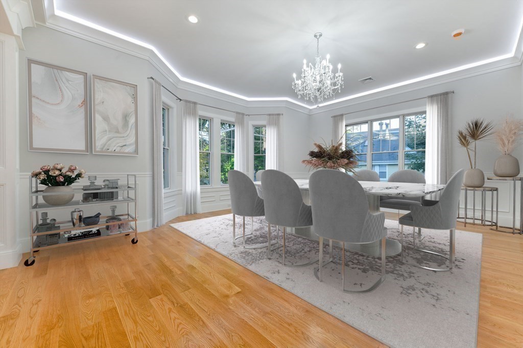 70 Helene Road Newton, MA 02468 - Photo 8 of 35 a view of a dining room with furniture window and outside view