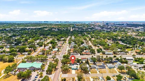 an aerial view of multiple house