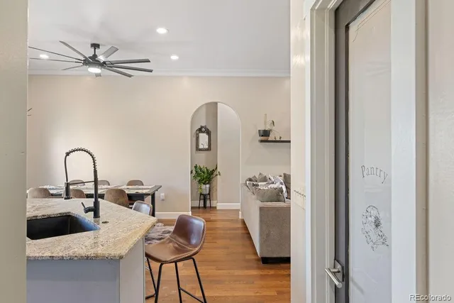 a living room with furniture