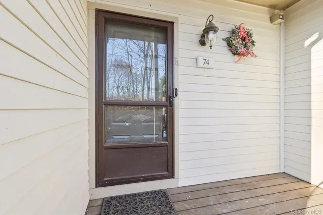 a view of a door and front door