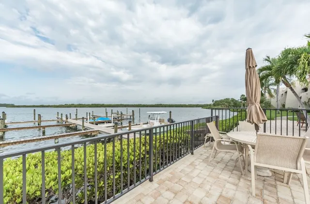 a view of a balcony with lake view
