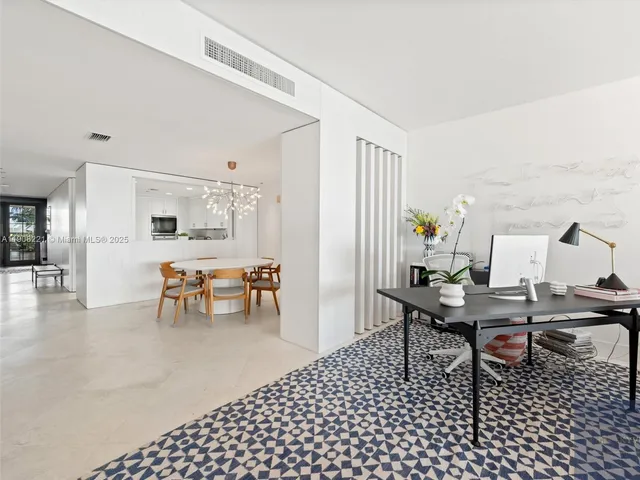 a workspace with furniture