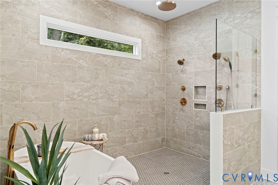 4764 Gooden Trail Quinton, VA 23141 - Photo 32 of 50 Full bath featuring walk in shower and a freestand