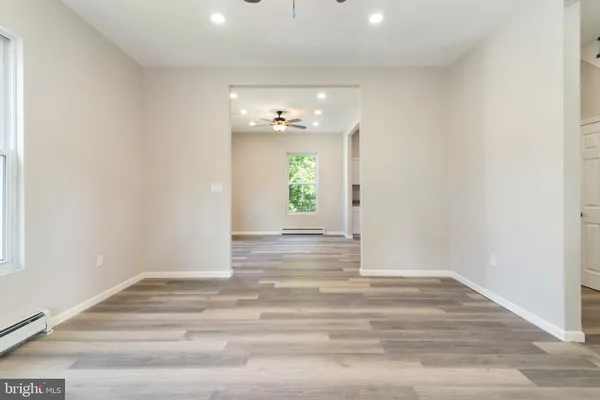 a view of an empty room and window