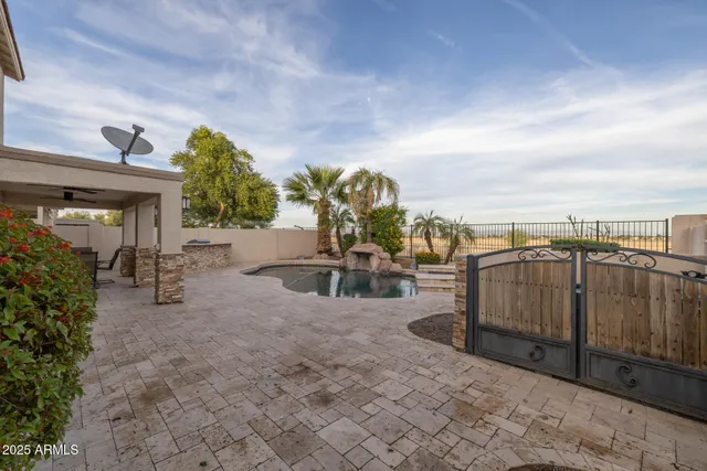 a building outdoor space with seating