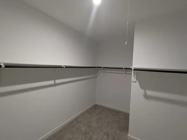 a view of small space with racks on the wall