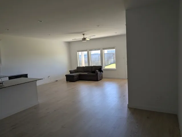 a view of a livingroom with a window