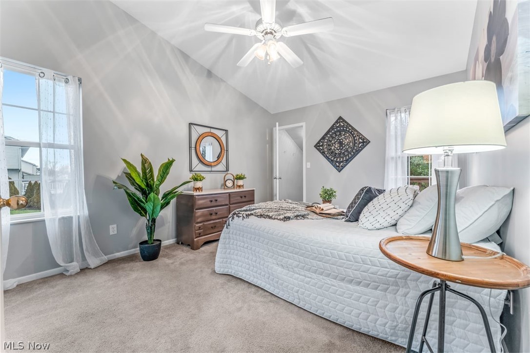 6907 Tippecanoe Road, Unit 1 Canfield, OH 44406 - Photo 10 of 26 LARGE MASTER BEDROOM HOSTS VAULTED CEILINGS, PLUSH CARPETING, CEILING FAN/OVERHEAD LIGHTING AND A HUGE WALK IN CLOSET.