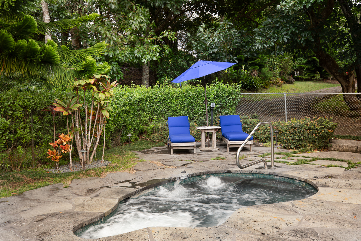 64-5097 White Road, Unit A Kamuela, HI 96743 - Photo 26 of 29 a backyard of a house with barbeque oven table and chairs