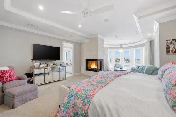 a view of a lake from a balcony