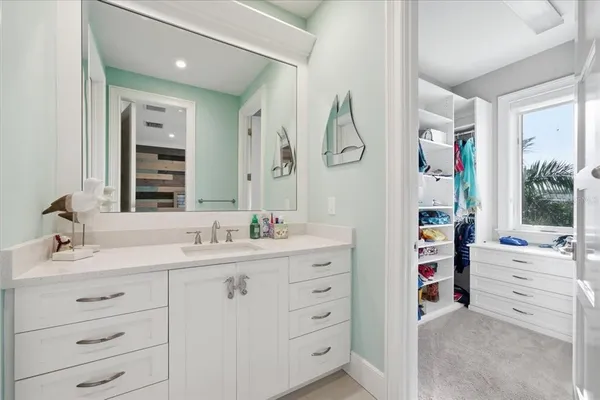 a view of a garage with a bike and car