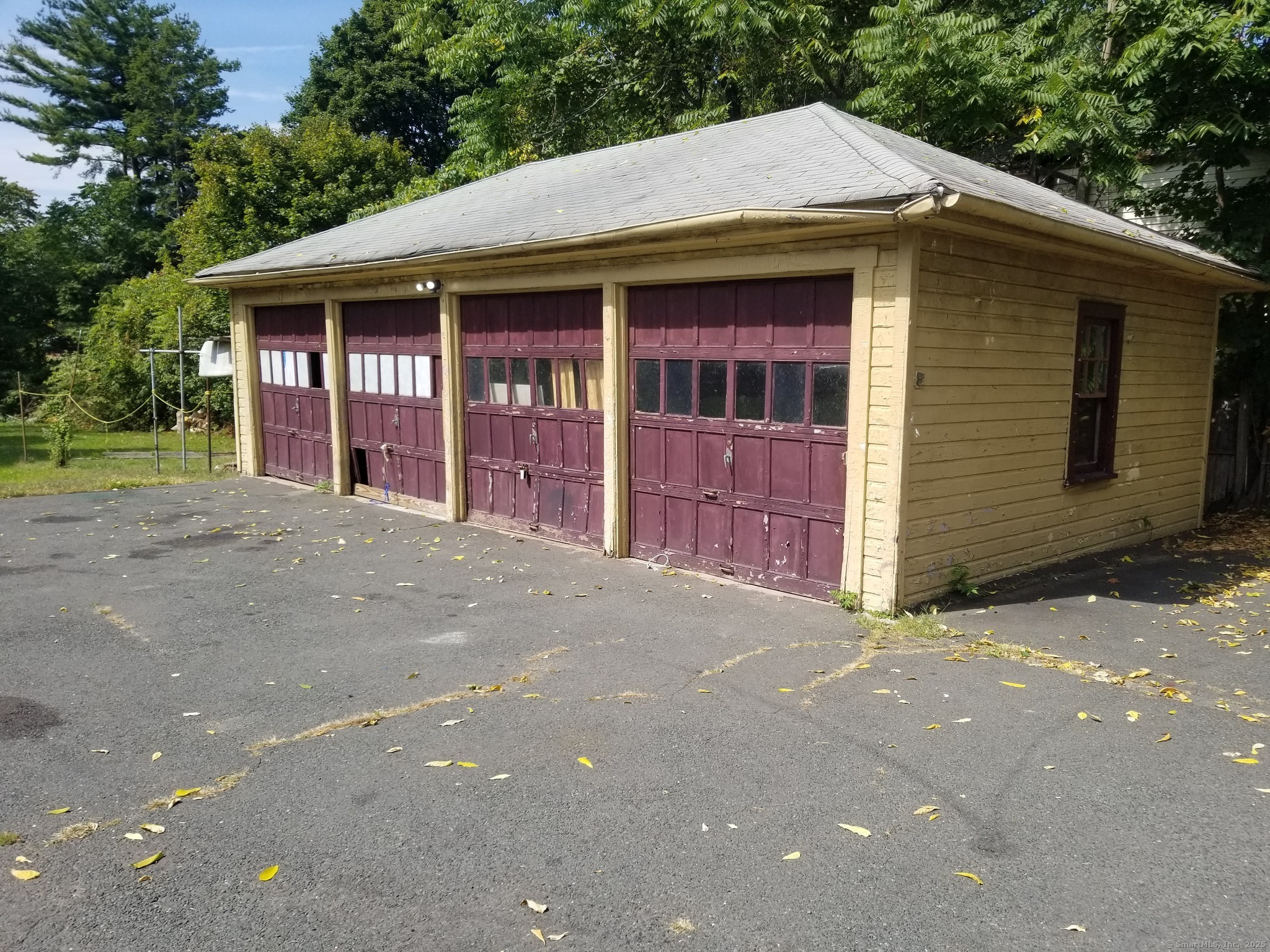 a front view of a house with a garage
