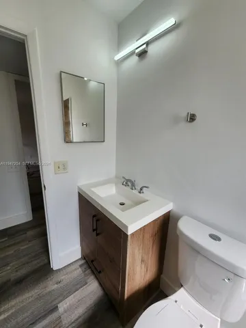 a view of a small space with a window