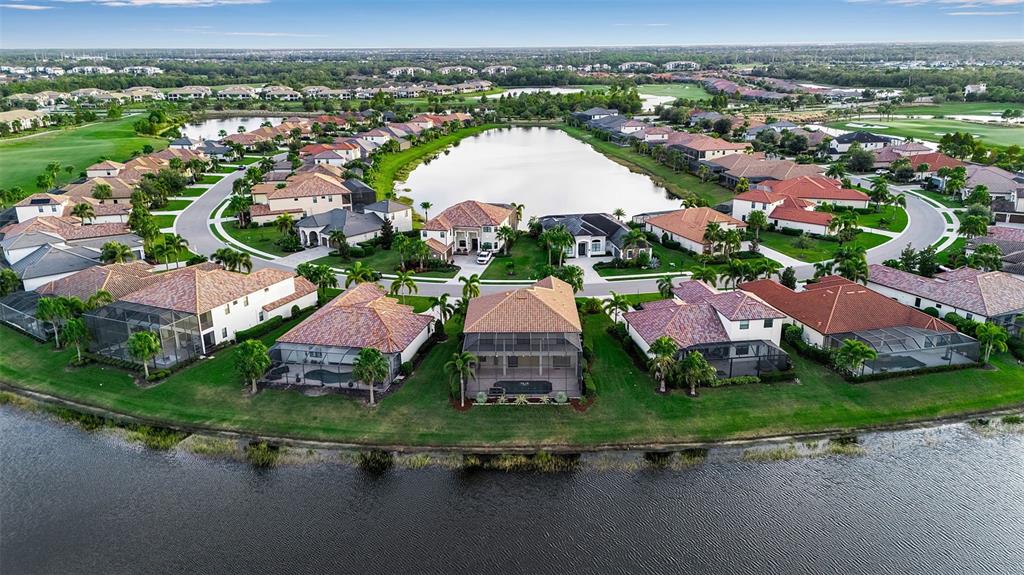 5609 Arnie Loop Lakewood Ranch, FL 34211 - Photo 61 of 64 an aerial view of residential houses with outdoor space and river