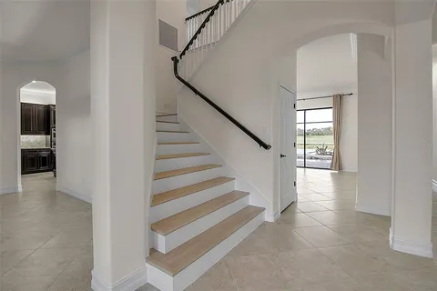 a view of an entryway with a window