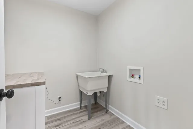 a room with a table and a chair