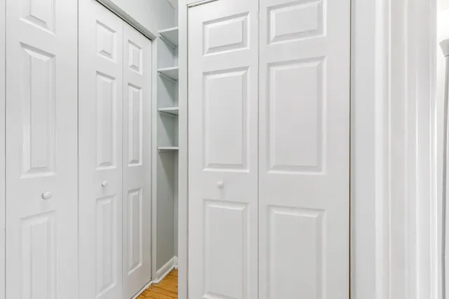 a view of a bathroom with a shower