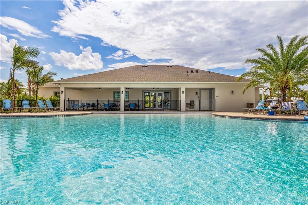 17773 Shade Tree Loop Punta Gorda, FL 33982 - Photo 32 of 44 View of swimming pool featuring a patio and ceiling fan