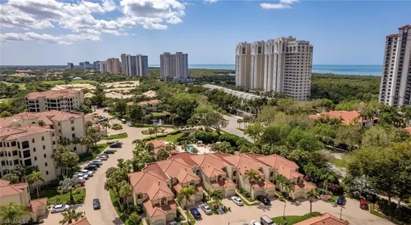 a view of a city with tall buildings