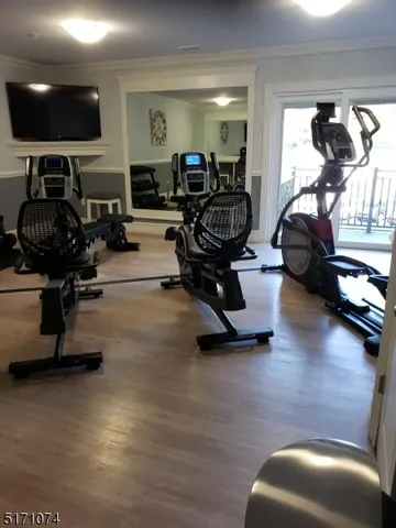 a gym room with gym equipment