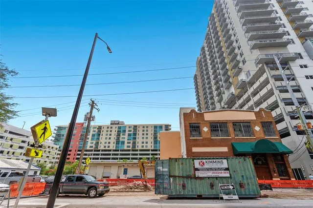 a view of a city with an ocean